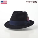 STETSON ステットソン ウールフェルトハット メンズ レディース 中折れハット フェドラハット クラッシャブル ハット 帽子 紳士 ネイビー 57cm 59cm 61cm  送料無料 あす楽