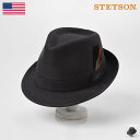 STETSON ステットソン 中折れハット メンズ レディース ソフトハット フェドラ 帽子 紳士 大きいサイズ ダークグレー チャコールグレー [マイクロファイバー撥水ハット SE497] 送料無料 あす楽