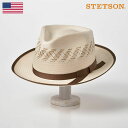 STETSON ステットソン 透かし編み ストローハット 麦わら帽子 メンズ 春夏 中折れ帽 中折れハット 紳士帽 ペーパーハット アイボリー 送料無料 あす楽...