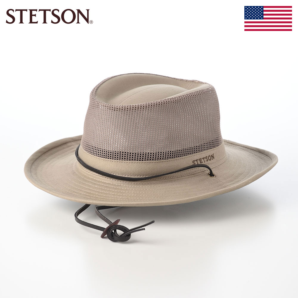 STETSON 帽子 ソフトハットメンズ レディース 春 夏 ブランド 大きいサイズ シンプル カジュアル ファッション小物 アメリカ ステットソン OUTDOOR AIR COTTON HAT（アウトドア エアコットン ハット） ST273EU ベージュ