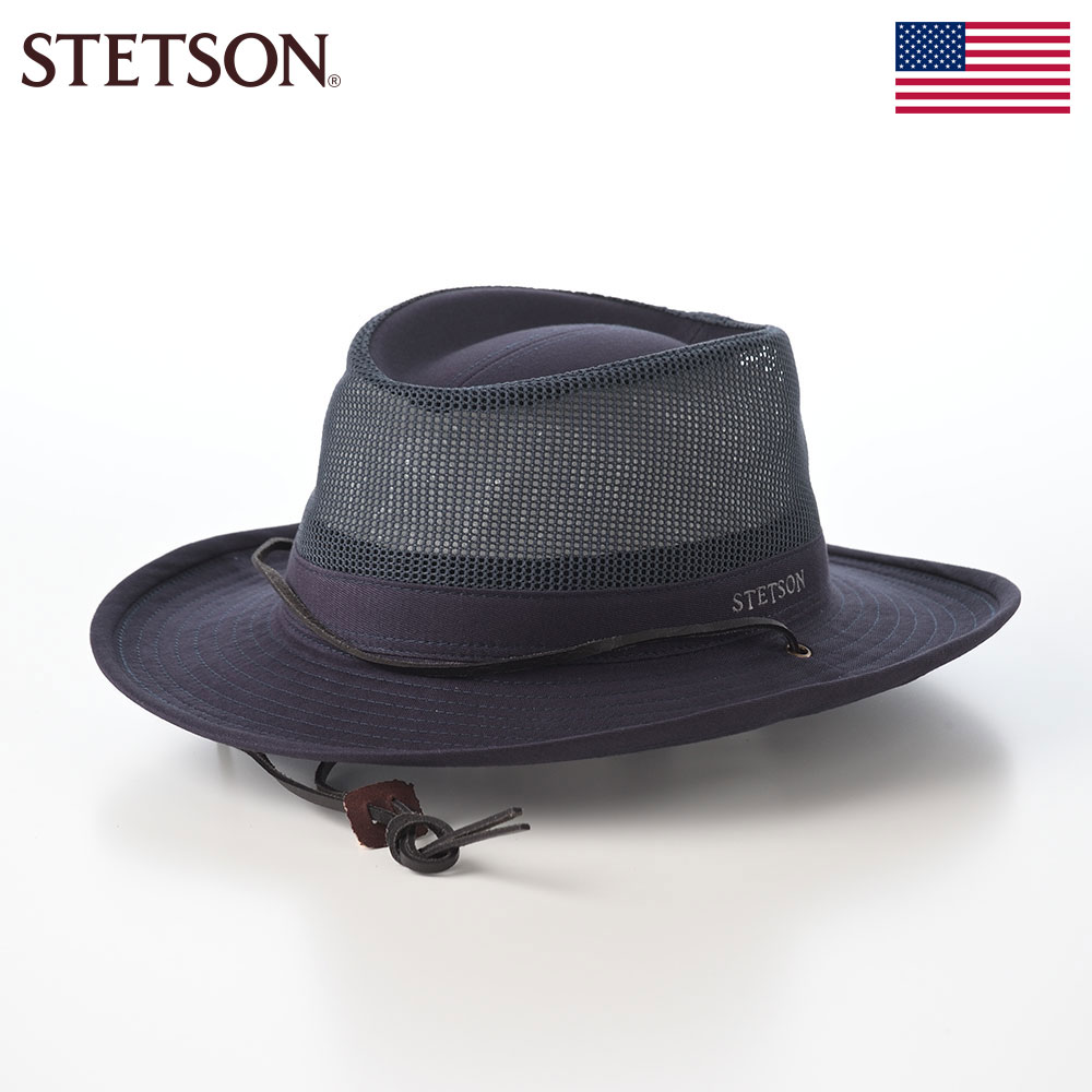 STETSON 帽子 ソフトハットメンズ レディース 春 夏 ブランド 大きいサイズ シンプル カジュアル ファッション小物 アメリカ ステットソン OUTDOOR AIR COTTON HAT（アウトドア エアコットン ハット） ST273EU ネイビー