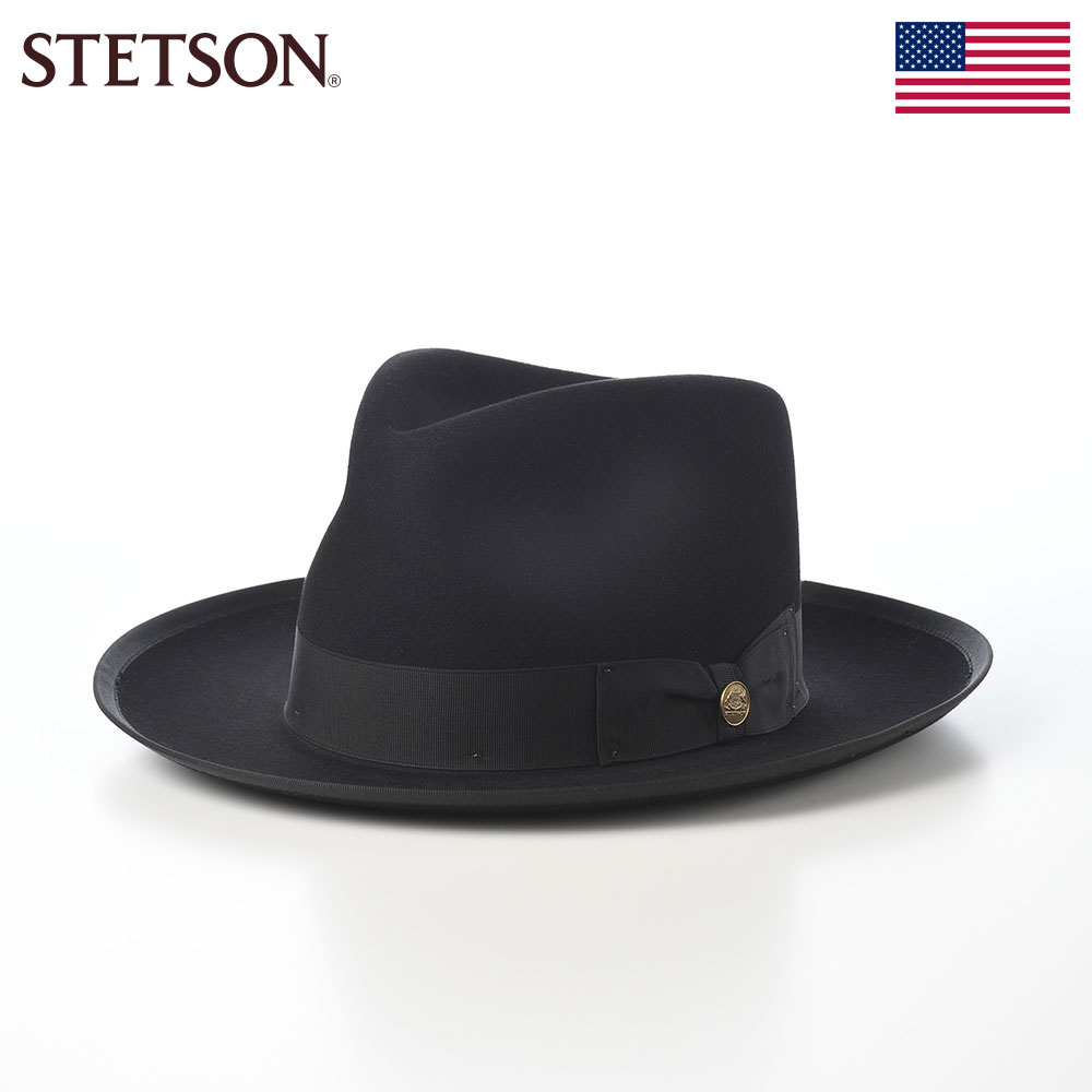 乐天商城 - STETSON ステットソン 中折れハット 帽子 ブランド フェルトハット フェドラ メンズ レディース 紳士帽 秋 冬 大きいサイズ フォーマル おしゃれ 送料無料 アメリカ WHIPPET JP MEDALIST（ウィペット JP メダリスト） ST292US ブラック 父の日ギフト 2026