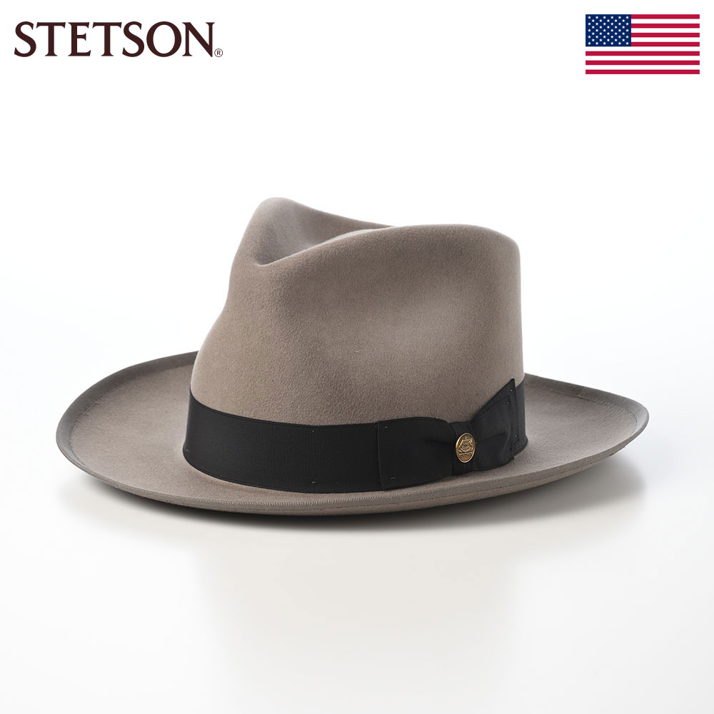 STETSON ステットソン 中折れハット 帽子 ブランド フェルトハット フェドラ メンズ レディース 紳士帽 秋 冬 大きいサイズ フォーマル おしゃれ 送料無料 アメリカ WHIPPET JP MEDALIST（ウィペット JP メダリスト） ST292US グレー