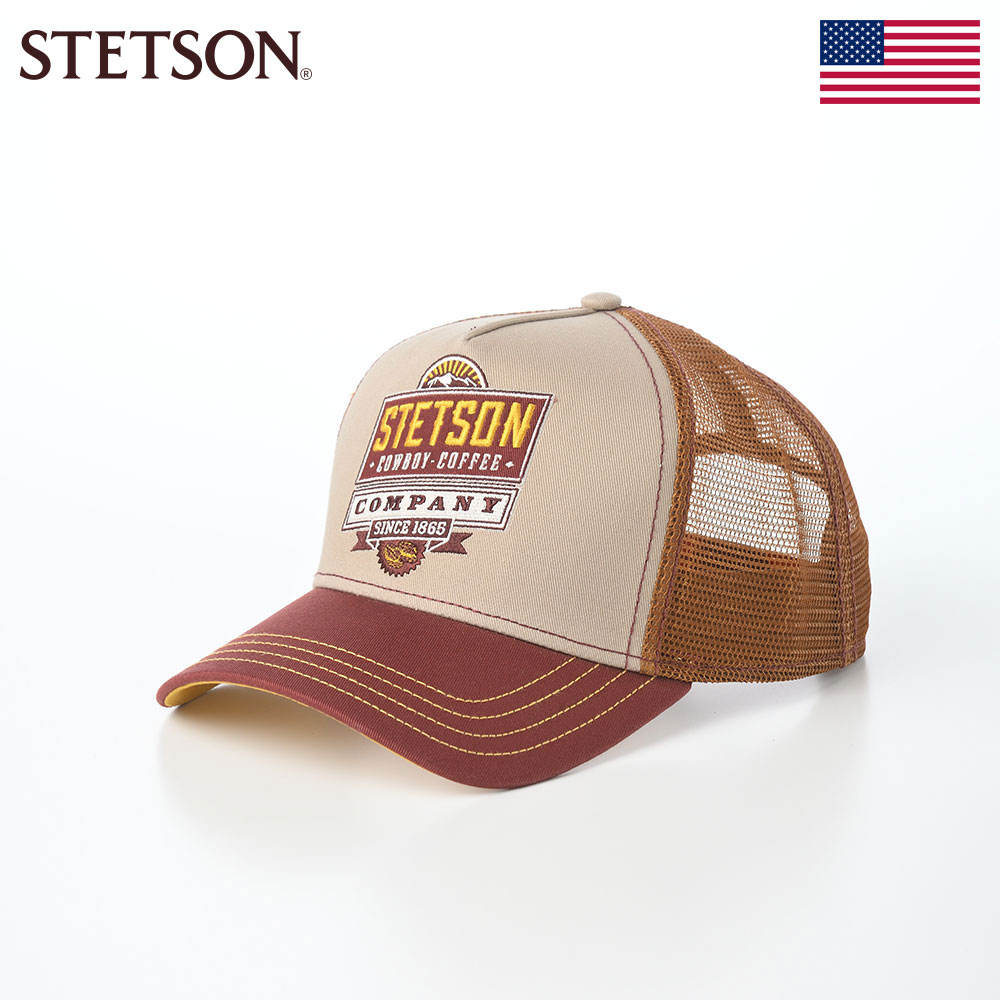 STETSON 帽子 メンズ レディース アメリカブランド ステットソン TRUCKER CAP BARISTA COMPANY（トラッカーキャップ バリスタカンパニー） ST332EU ブラウン