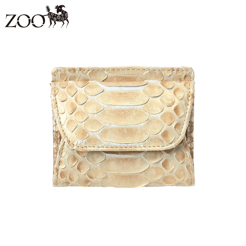 小銭入れ メンズ レディース 本革 軽量 ZOO ズー ダイヤモンドパイソン カード&小銭入れ シャンパンゴールド
