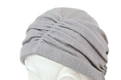 室内でかぶれる シルク ニット帽 薄手 軽い 日本製 レディース フード 婦人帽子 絹 (DKパープル/グレー/ブラック) ウィッグ代わり ミセス シニア KD-05-36104