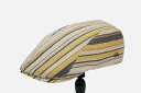 独Gottmannゴットマン UPF40+ 麻綿 ストライプ メンズハンチング 57cm/M ,59cm/L, 61cm/XL 大きいサイズ ベージュ 春夏 紳士帽子 2638470