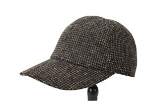 男女兼用 ユニセックス 野球帽 Harris Tweed ハリスツィード NISHIKAWAオリジナル メンズキャップ S〜3L 55cm〜62cm　サイズアジャスターつき 日本製 小さいサイズ 大きいサイズ 秋冬 男性 紳士 帽子 42-H14