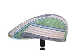 独Gottmannゴットマン 麻 リネン ストライプ メンズハンチング インポート 57cm, 59cm, 61cm ,63cm M L LL 3L 大きいサイズ マルチカラー カラフル 多色 春夏 紳士 帽子 2810551