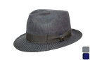シルク100%　日本製 ツマミ型 サーモ メンズ ハット (グレー/ネイビー) 紳士帽子 男性 帽子 絹 春夏 TN-bnjr