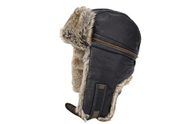 STETSON レザー パイロットキャップ フライトキャップ 耳あて付き 59cm 61cm ブラック 牛革 リアルレザー 本革 飛行帽 ボンバーハット アビエ...