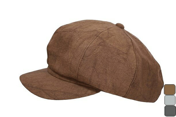 紳士 帽子 RETTERレッター 天然染料 ヴィンテージ感 リネン メンズキャスケット 麻 サイズ調節 アジャ..