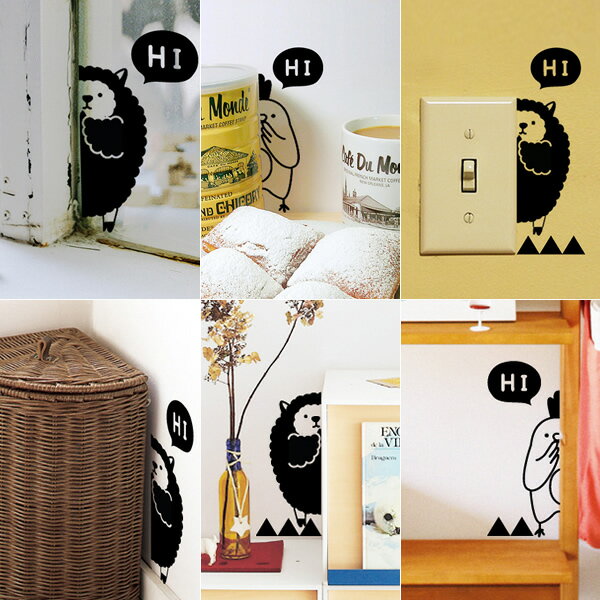 【メール便送料無料】グラフィック　ステッカー Ani hide2　 ヒツジ・トリ│転写シール　転写シート