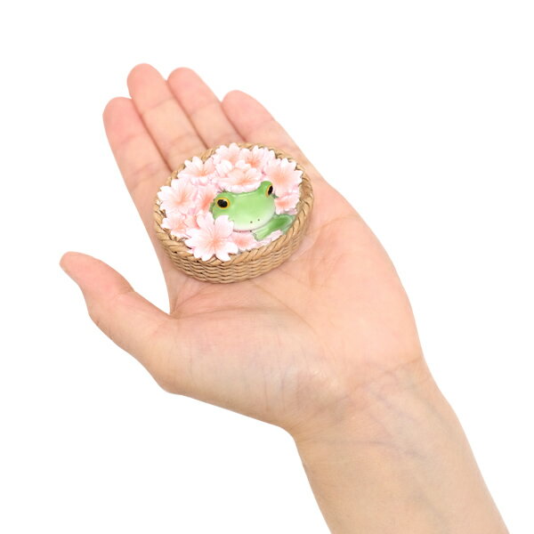 【新商品】DK129 Copeau コポー 桜のバスケットからそーっと カエル 蛙 フロッグ 置物 小物 オブジェ インテリア 雑貨 かわいい 可愛い ギフト プレゼント [2]