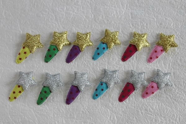 【plume】ハンドメイド　パッチンどめ　ビッグスター