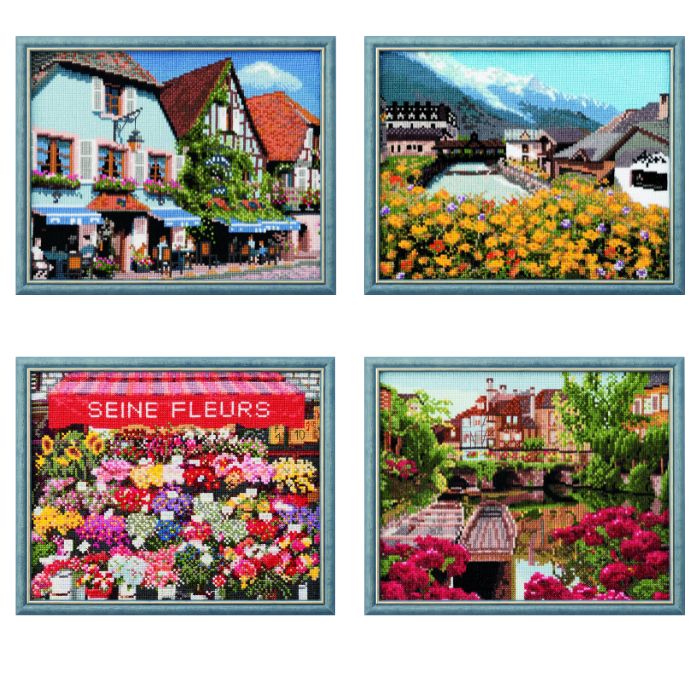 [数量限定!400円OFFクーポン]刺繍キット フランスの風景 クロスステッチキット 各種 額別売 ルシアン 刺しゅうキット 中級向
