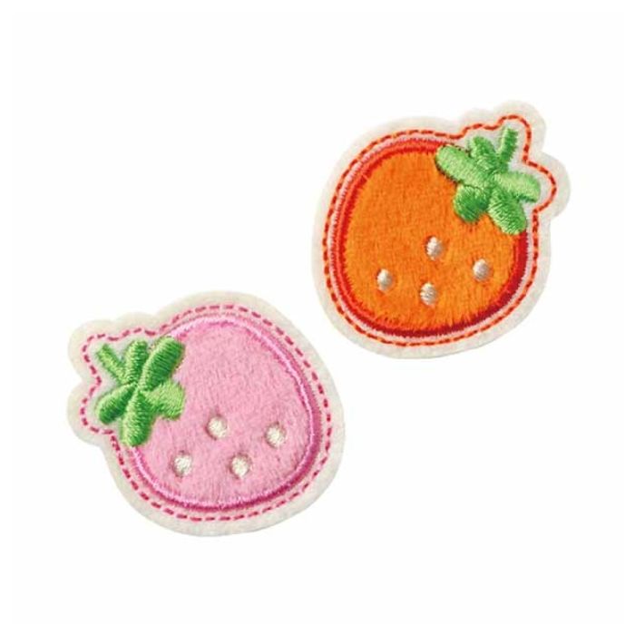 ふわふわワッペン いちご 1袋2柄入 3袋セット ORG500-23313 パイオニア アイロン接着