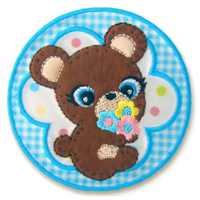 ワッペン レトロちっくくま 3袋セット ORG451-23384 パイオニア アイロン接着