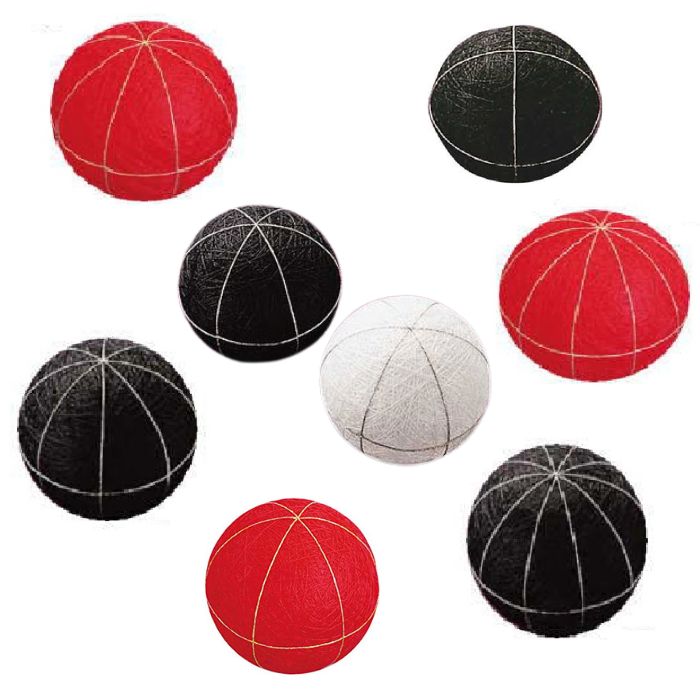 手毬芯 地割り済手まり芯 直径8.5cm 4等分・6等分 ・8等分・10等分 黒または白または赤 オリムパス