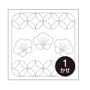 刺し子 花ふきん布パック 梅と丸七宝(白) 3袋セット 79 オリムパス