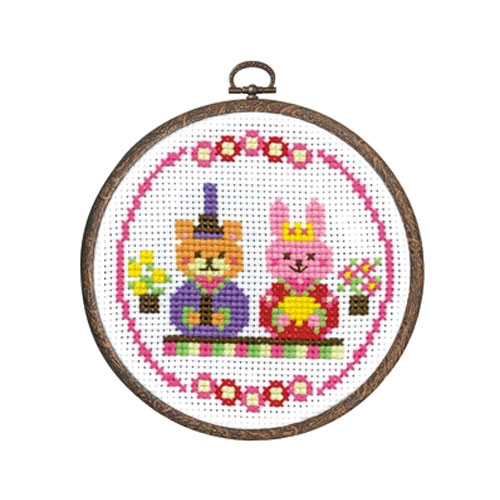 刺繍キット にこにこ雛(オフホワイト) かわいいひなまつりオリムパス No.7458