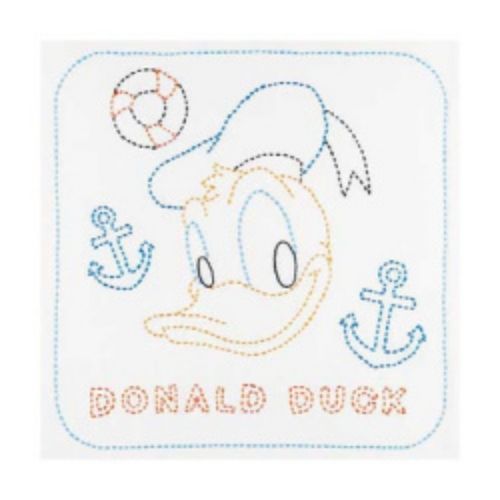ディズニーキャラクター刺し子キット ドナルドダック(白) 226 オリムパス 布パック対応