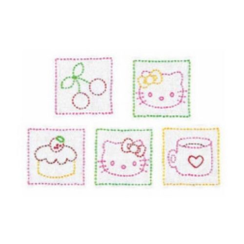 刺し子キット ハローキティとさくらんぼ(白) 204 オリムパス 布パック対応