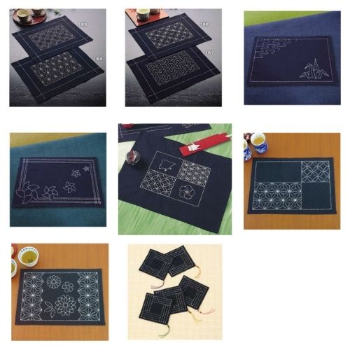 刺し子キット 刺し子 223(紺) コースター 伝統柄 5枚1組 オリムパス