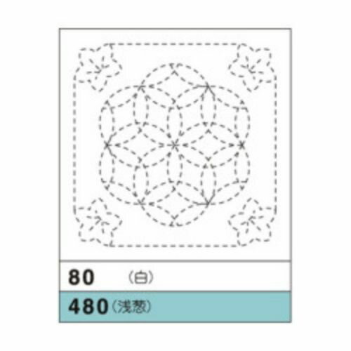 刺し子 花ふきん布パック 桔梗と花刺し(白) 3袋セット 80 オリムパス キット対応