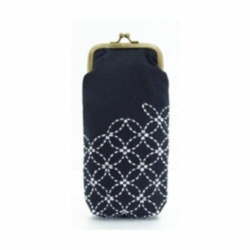 刺し子キット 刺し子 SK-308(紺) がまぐちポーチ つばめと七宝つなぎ オリムパス