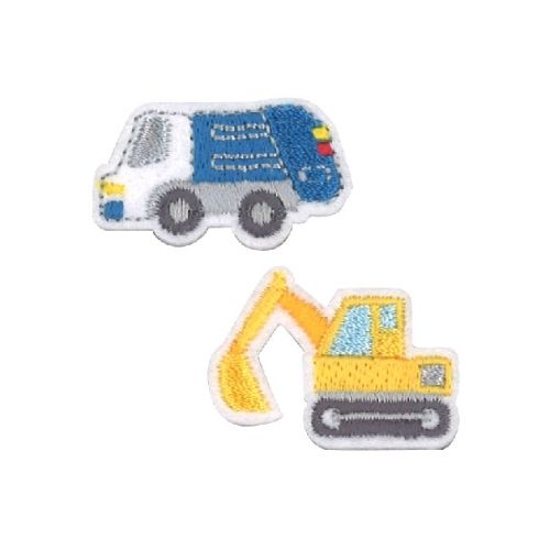 ワッペン 清掃車・ショベルカー 1袋2柄入 同柄3袋セット RG351-25033 パイオニア シール・アイロン接着両用タイプ