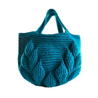 編み物キット ハマナカ ボニーで編む リーフ柄の引き上げ編みバッグ 9玉セット [送料別] 毛糸 編物 hamanaka
