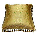田辺織物 クッション 玉座 45×45 黄金 金襴 皇族 贈り物 記念品 誕生日 お祝 祝寿 祝事 フリル 日本製 送料無料
