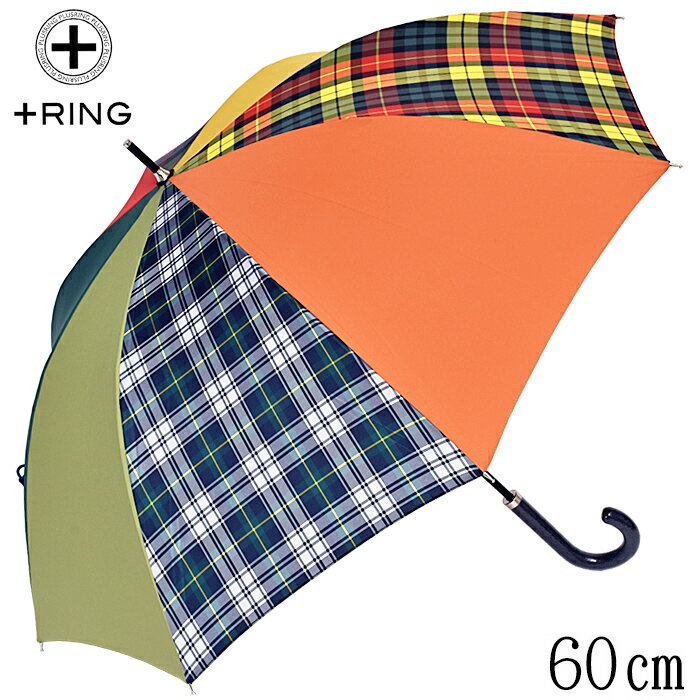 傘 レディース 60cm ×8本骨 長傘 雨傘 晴雨兼用 ＋RING プラスリング 手開き式 傘 レディース ブランド［t1135］ かさ 大きい グラスファイバー骨 撥水 軽量 雨傘 誕生日 おしゃれ かわいい あす楽 送料無料