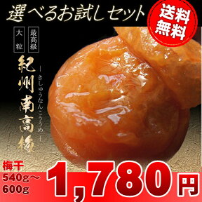 【送料無料】　選べる梅干し　お試しセット 只今梅肉150gプレゼント中　プレゼントを含めて1セット内容量540gから最大600g