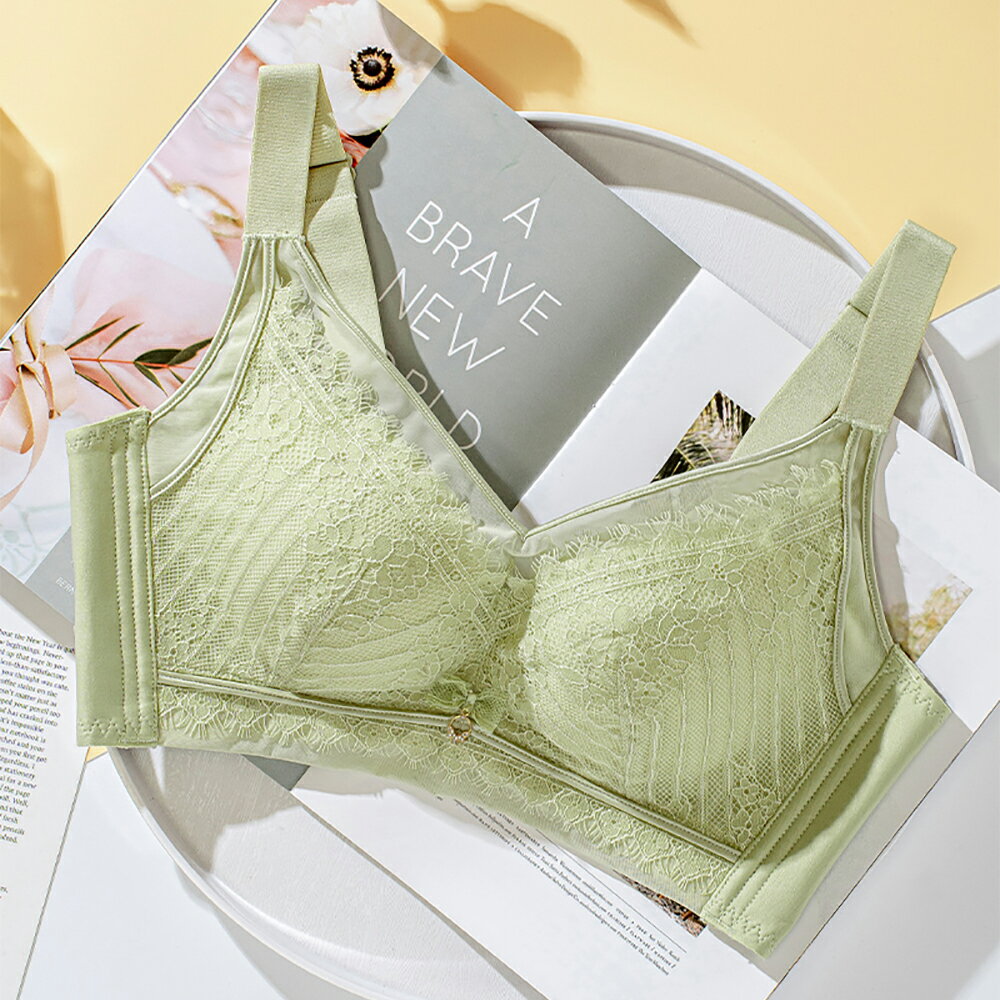 エレガントレース ノンワイヤーブラ レディース フルカップ 幅広ストラップ 脇高設計 4段ホック しっかりフィット 上品デザイン