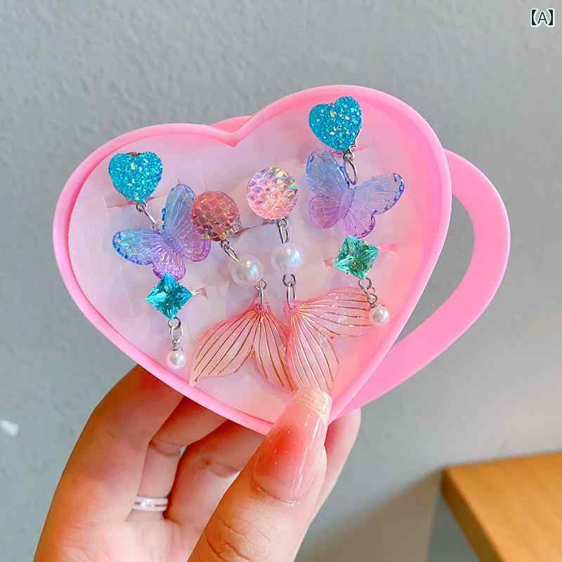 子供用 プリンセス アクセサリー 子供用 マーメイド イヤリング ピアス 不要の 耳 クリップ 女の子用 フェイク イヤリング 女の子用 リ