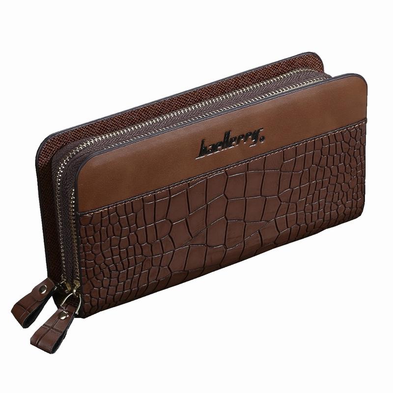 長財布 おしゃれ メンズ ロングウォレット ファッション ジッパー クロコダイル柄 ソフトレザー 大容量 クラッチバッグ PU スタイリッ