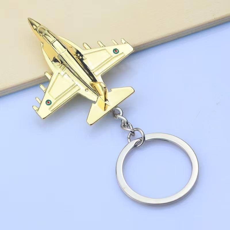 キーホルダー 3D 立体 飛行機 ?斗機 模型 メタル キーリング バッグチャーム 航空 ギフト 記念品 雑貨 小物 ゴールド シルバー