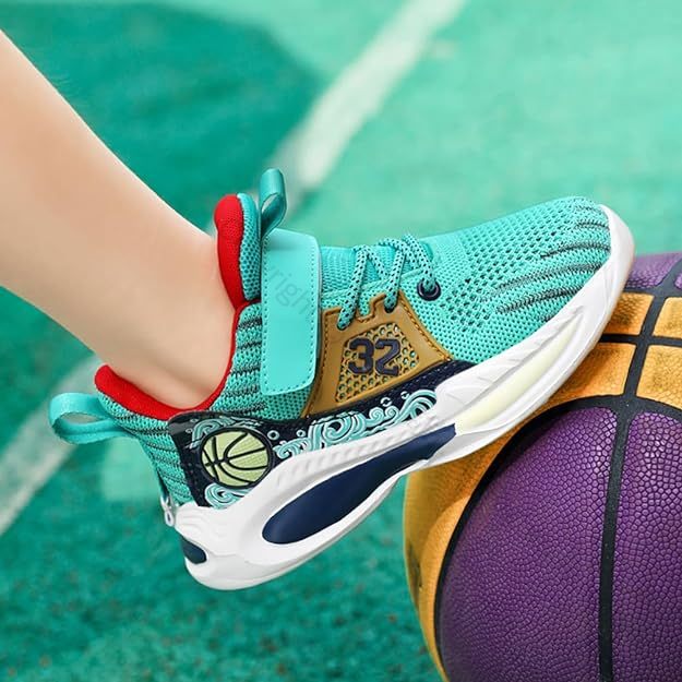 バスケットシューズ キッズ バッシュスポーツ靴 子供靴 マジックテープ バスケット...