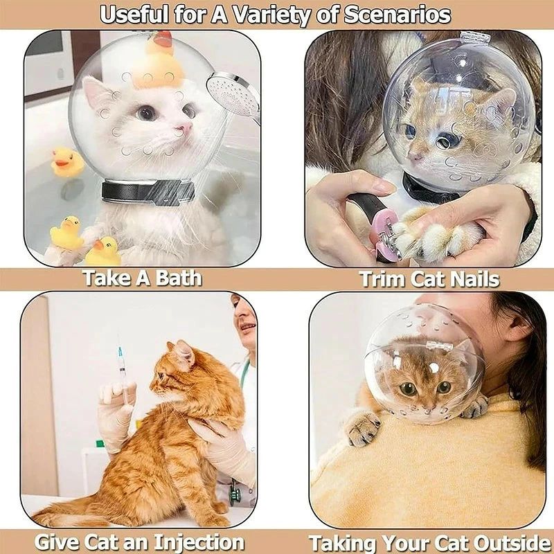 はっとふぃーの2個 猫用マスク ネコ用ヘッドカバー 猫用フェイスカバー 爪切り用 グルーミング用 キャットフードとブーツ 抗引っ掻き ペットアクセサリ｜アングル2