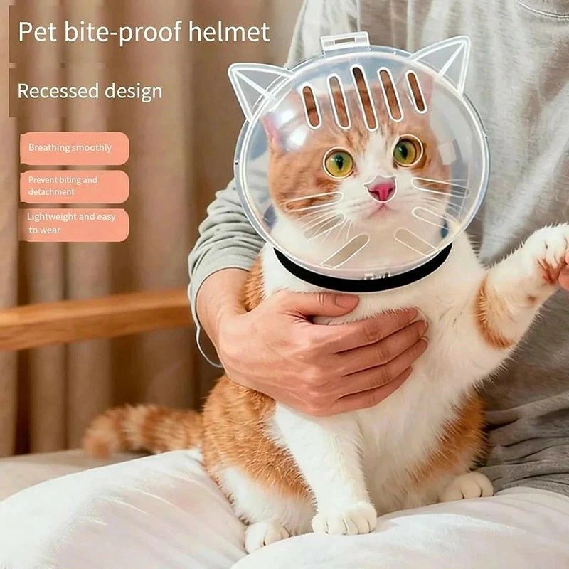 はっとふぃーの2個 猫用マスク ネコ用ヘッドカバー 猫用フェイスカバー 爪切り用 グルーミング用 キャットフードとブーツ 抗引っ掻き ペットアクセサリ｜アングル3