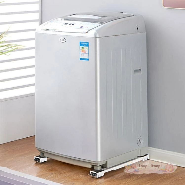 はっとふぃーの2個セット 洗濯機 台 洗濯機スライド台 洗濯機 冷蔵庫 キャスター 移動 置き台 キャスター台 かさ上げ台 炭素鋼 長さ調節 伸縮式 調節可｜アングル2