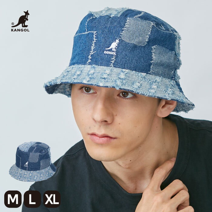 カンゴール 【5/9～5/16 1:59迄 クーポン利用で 5%OFF】KANGOL カンゴール バケット デニム 帽子 ハット カジュアル 男女兼用 パッチワーク カンガルー メンズ ユニセックス アウトドア キャンプ フェス ライブ バケハ SS