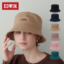 【クーポン利用で40%OFF!!】帽子 レディース メンズ ユニセックス バケットハット バケハ EDWIN エドウィン シンプル 無地 ロゴ 春夏秋冬 通年 送料無料 【 EDWIN配色ロゴバケットハット】