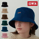 【クーポン利用で40%OFF!!】帽子 レディース メンズ ユニセックス バケットハット バケハ EDWIN エドウィン シンプル 無地 ロゴ 春夏秋冬 通年 送料無料 【 EDWINコーデュロイバケットハット】
