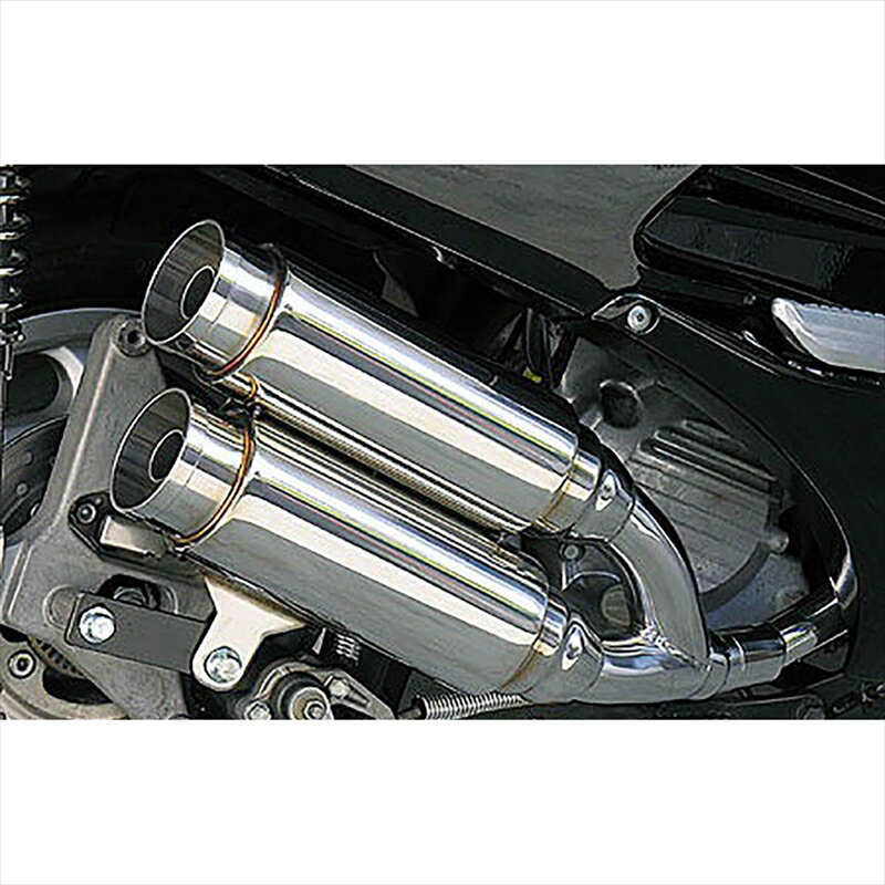バイクパーツ マフラーウイルズウィン アトミックツインマフラー/バズーカー212-12-04 4547567450979FORZA(MF06)