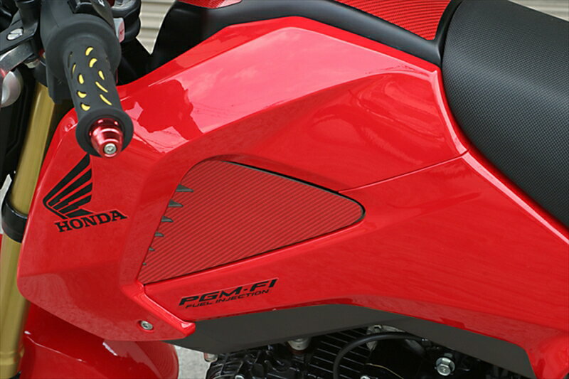 バイクパーツ 外装アディオ サイドシュラウドカーボンシート レッド BK48115 4582437431030GROM 13/06-