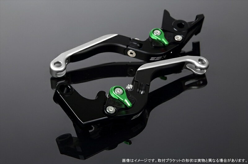 ハンドルエスエスケイ スピードラ アジャストレバー 可倒延長式 Mブラック/Mグリーン/MシルバーZX-6R 07-17 ZX-10R 06-15LVGM027BK-GNSR 4580540607045取寄品