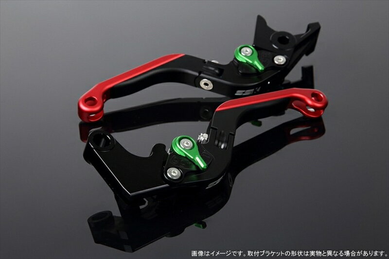 ハンドルエスエスケイ スピードラ アジャストレバー 可倒延長式 Mブラック/Mグリーン/MレッドZX-6R 07-17 ZX-10R 06-15LVGM027BK-GNRD 4580540607076取寄品